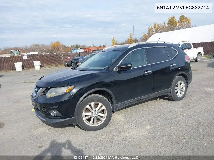 2015 Nissan Rogue VIN: 5N1AT2MV0FC832714 Lot: 12133487