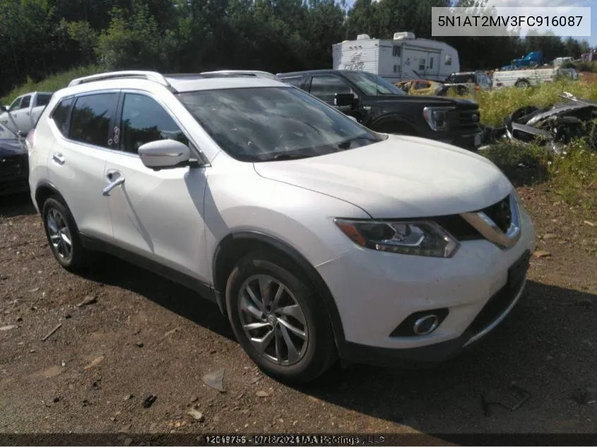 2015 Nissan Rogue VIN: 5N1AT2MV3FC916087 Lot: 12141725