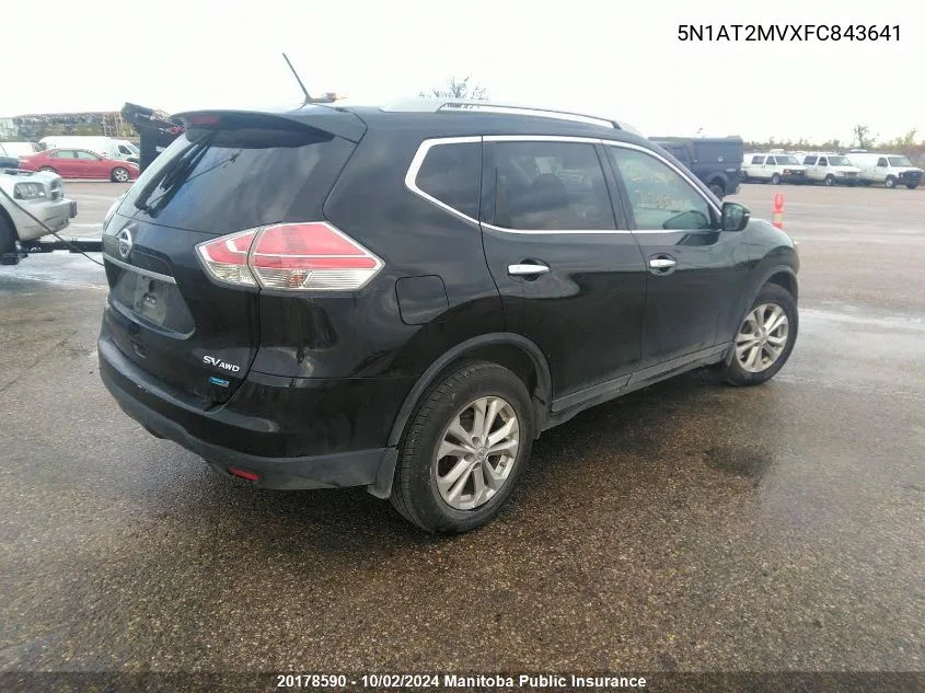 5N1AT2MVXFC843641 2015 Nissan Rogue Sv