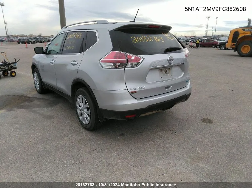 2015 Nissan Rogue S/Sl/Sv VIN: 5N1AT2MV9FC882608 Lot: 20182763