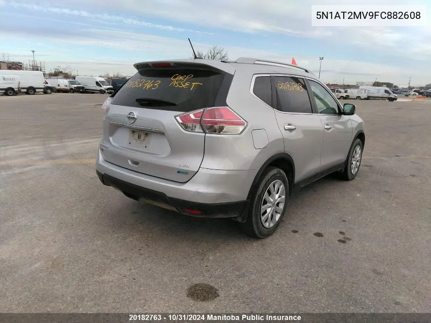 2015 Nissan Rogue S/Sl/Sv VIN: 5N1AT2MV9FC882608 Lot: 20182763