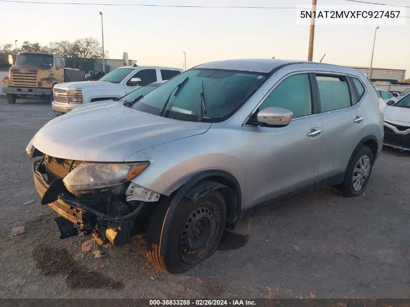 2015 Nissan Rogue S VIN: 5N1AT2MVXFC927457 Lot: 38833288