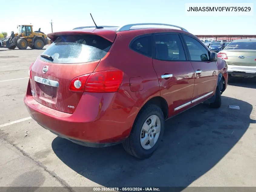 2015 Nissan Rogue Select S VIN: JN8AS5MV0FW759629 Lot: 39353978