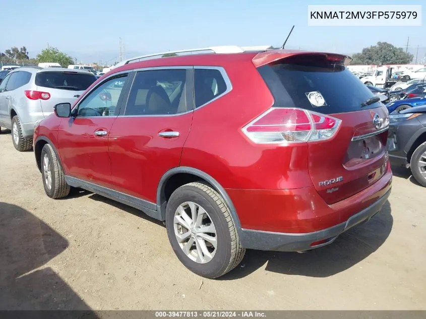 2015 Nissan Rogue Sv VIN: KNMAT2MV3FP575979 Lot: 39477813