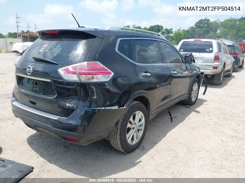 2015 Nissan Rogue Sv VIN: KNMAT2MT2FP504514 Lot: 39498618