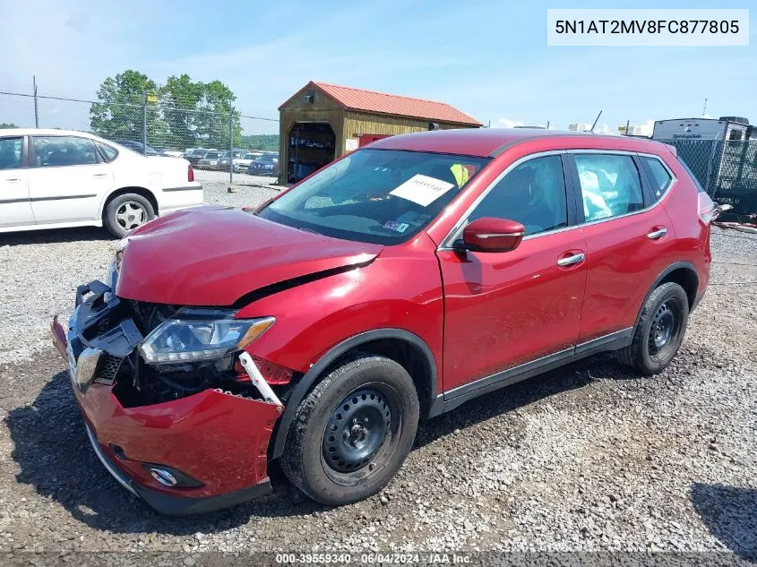 2015 Nissan Rogue S/Sl/Sv VIN: 5N1AT2MV8FC877805 Lot: 39559340