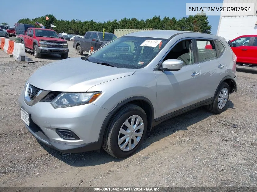 2015 Nissan Rogue S VIN: 5N1AT2MV2FC907994 Lot: 39613442