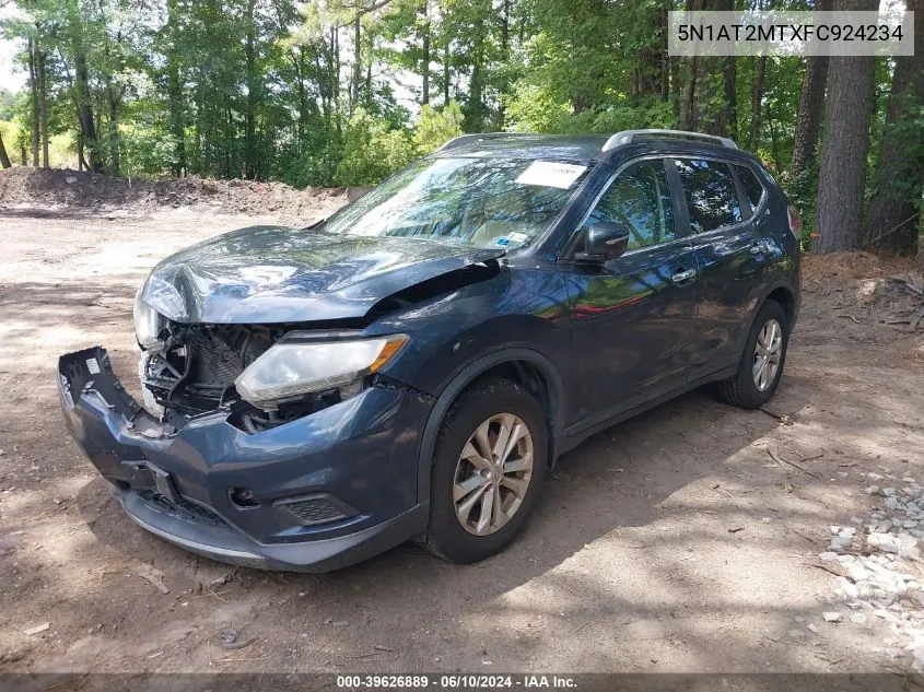 2015 Nissan Rogue Sv VIN: 5N1AT2MTXFC924234 Lot: 39626889