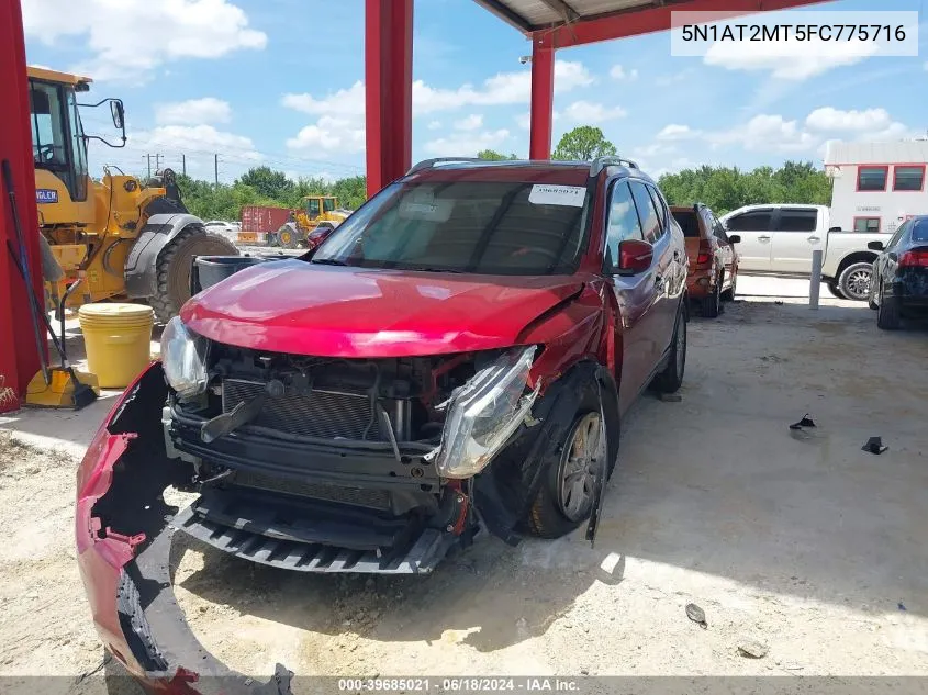 2015 Nissan Rogue Sv VIN: 5N1AT2MT5FC775716 Lot: 39685021