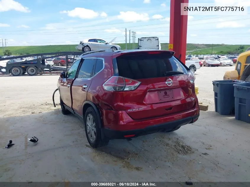 2015 Nissan Rogue Sv VIN: 5N1AT2MT5FC775716 Lot: 39685021