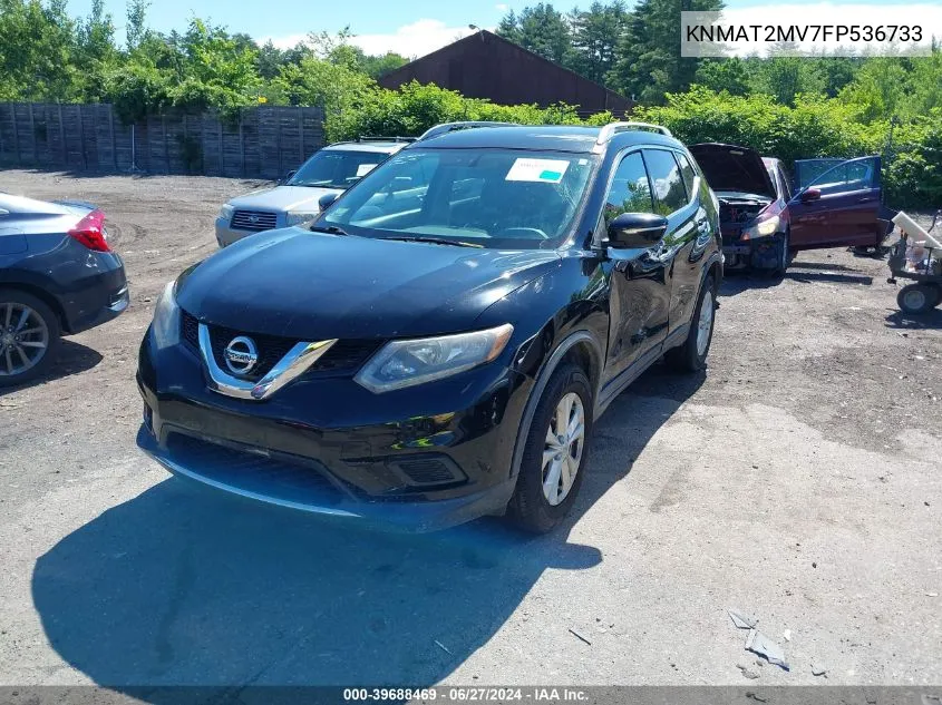 2015 Nissan Rogue Sv VIN: KNMAT2MV7FP536733 Lot: 39688469