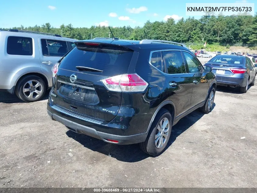 2015 Nissan Rogue Sv VIN: KNMAT2MV7FP536733 Lot: 39688469