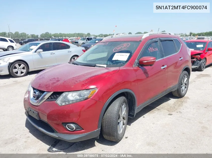 2015 Nissan Rogue Sl VIN: 5N1AT2MT4FC900074 Lot: 39788075