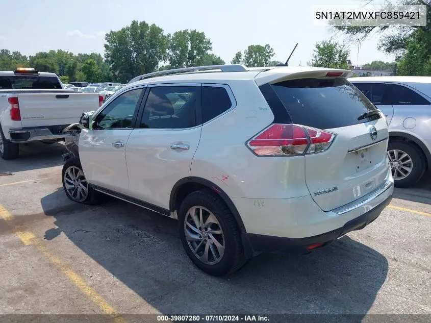 2015 Nissan Rogue Sl VIN: 5N1AT2MVXFC859421 Lot: 39807280