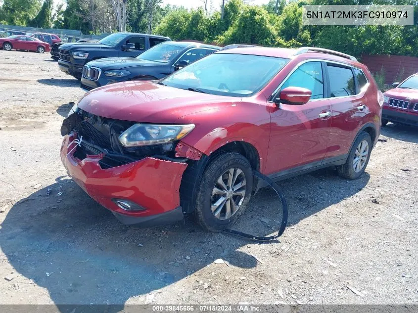 2015 Nissan Rogue Sv VIN: 5N1AT2MK3FC910974 Lot: 39845656