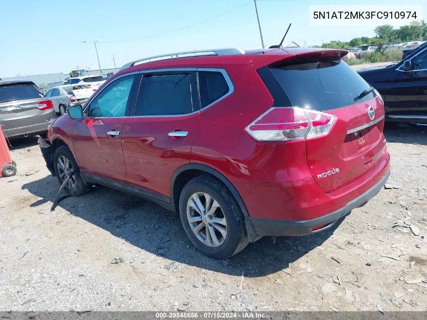 2015 Nissan Rogue Sv VIN: 5N1AT2MK3FC910974 Lot: 39845656