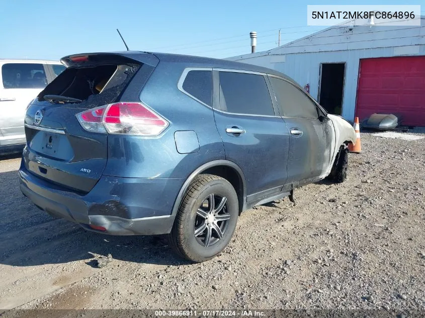 2015 Nissan Rogue S VIN: 5N1AT2MK8FC864896 Lot: 39866911