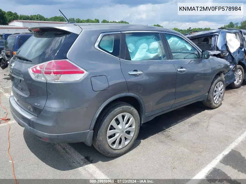 2015 Nissan Rogue S VIN: KNMAT2MV0FP578984 Lot: 39910965