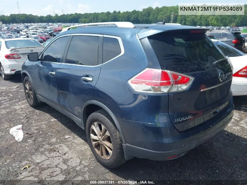 2015 Nissan Rogue Sv VIN: KNMAT2MT9FP534089 Lot: 39937391