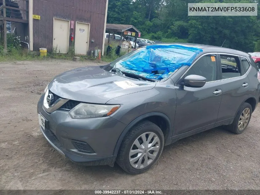 2015 Nissan Rogue S VIN: KNMAT2MV0FP533608 Lot: 39942237