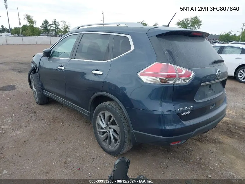 2015 Nissan Rogue Sl VIN: 5N1AT2MT3FC807840 Lot: 39953238