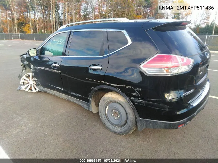 KNMAT2MTXFP511436 2015 Nissan Rogue Sv