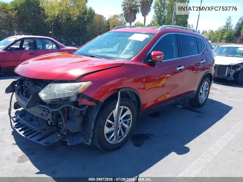 2015 Nissan Rogue Sl VIN: 5N1AT2MVXFC753776 Lot: 39972938