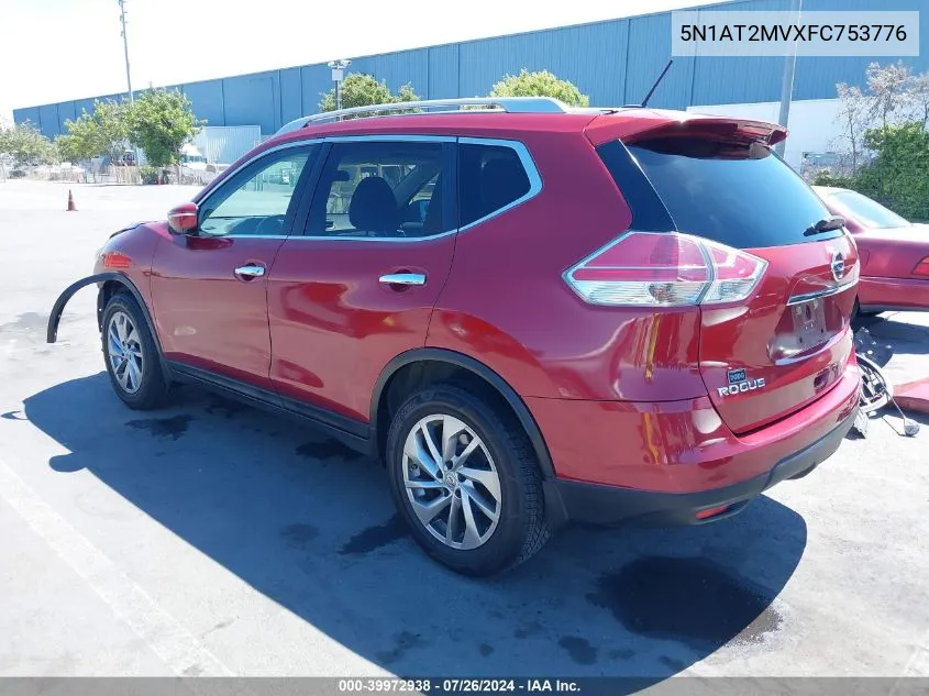 2015 Nissan Rogue Sl VIN: 5N1AT2MVXFC753776 Lot: 39972938