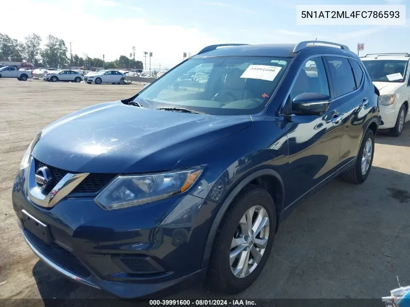 2015 Nissan Rogue Sv VIN: 5N1AT2ML4FC786593 Lot: 39991600