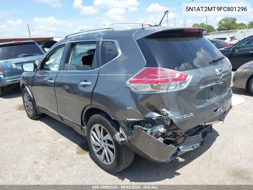 2015 Nissan Rogue Sl VIN: 5N1AT2MT9FC801296 Lot: 39992534