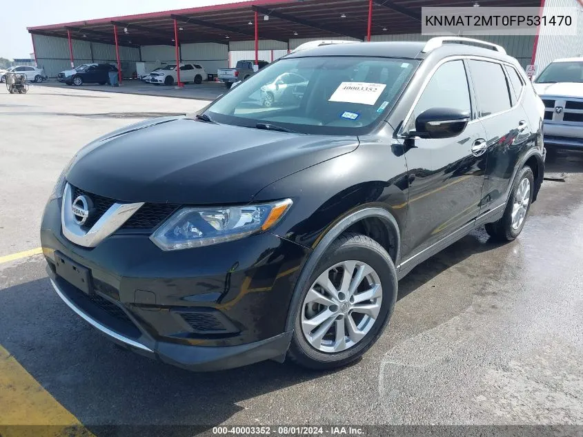 2015 Nissan Rogue Sv VIN: KNMAT2MT0FP531470 Lot: 40003352