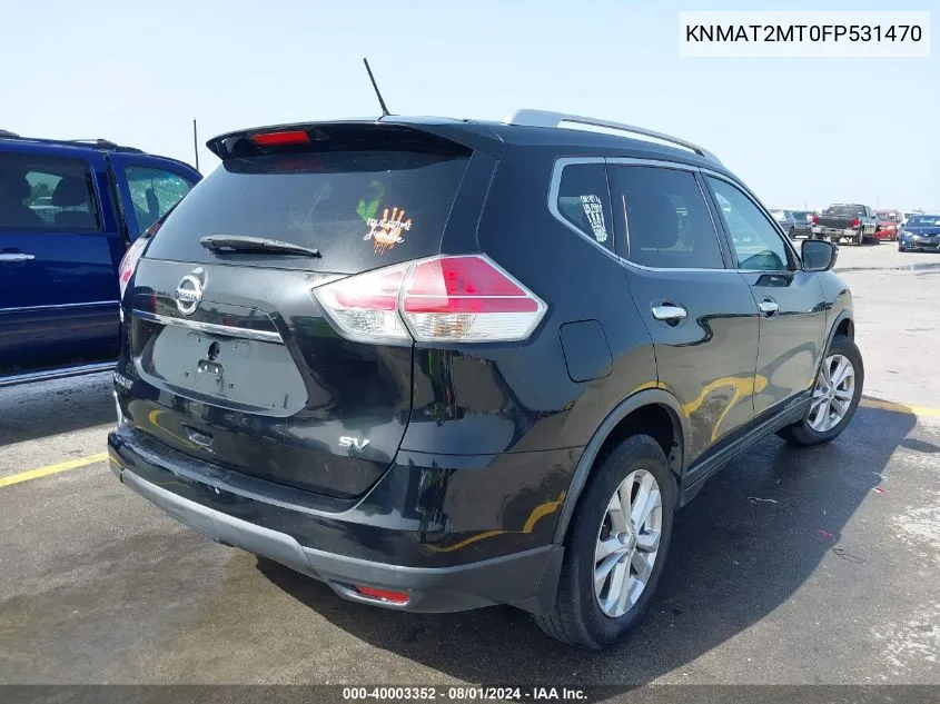 2015 Nissan Rogue Sv VIN: KNMAT2MT0FP531470 Lot: 40003352