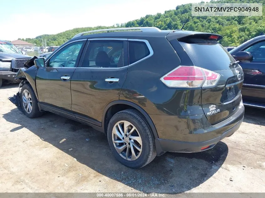 2015 Nissan Rogue Sl VIN: 5N1AT2MV2FC904948 Lot: 40007586