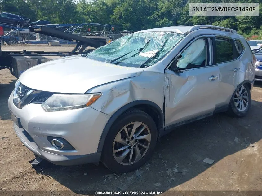 2015 Nissan Rogue Sl VIN: 5N1AT2MV0FC814908 Lot: 40010649