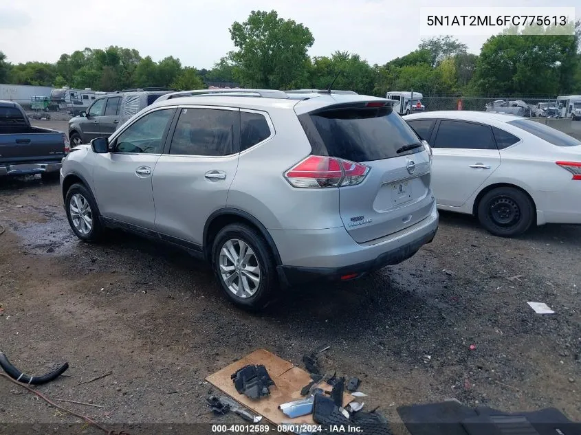 2015 Nissan Rogue Sv VIN: 5N1AT2ML6FC775613 Lot: 40012589