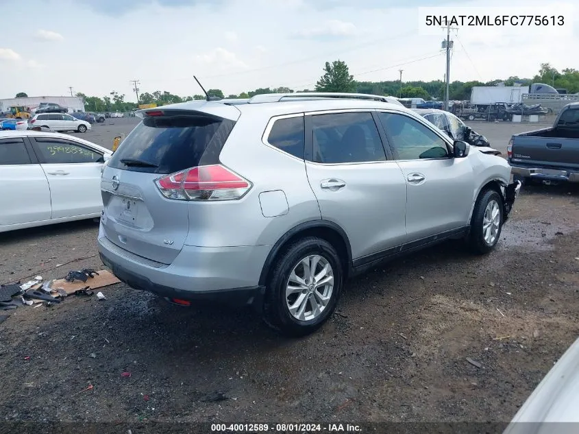 2015 Nissan Rogue Sv VIN: 5N1AT2ML6FC775613 Lot: 40012589