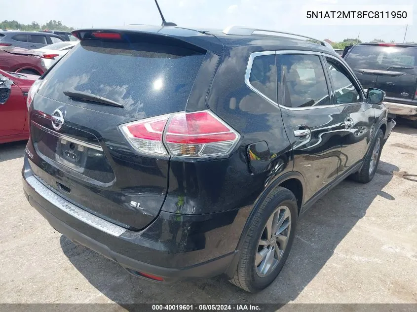 2015 Nissan Rogue S/Sl/Sv VIN: 5N1AT2MT8FC811950 Lot: 40019601