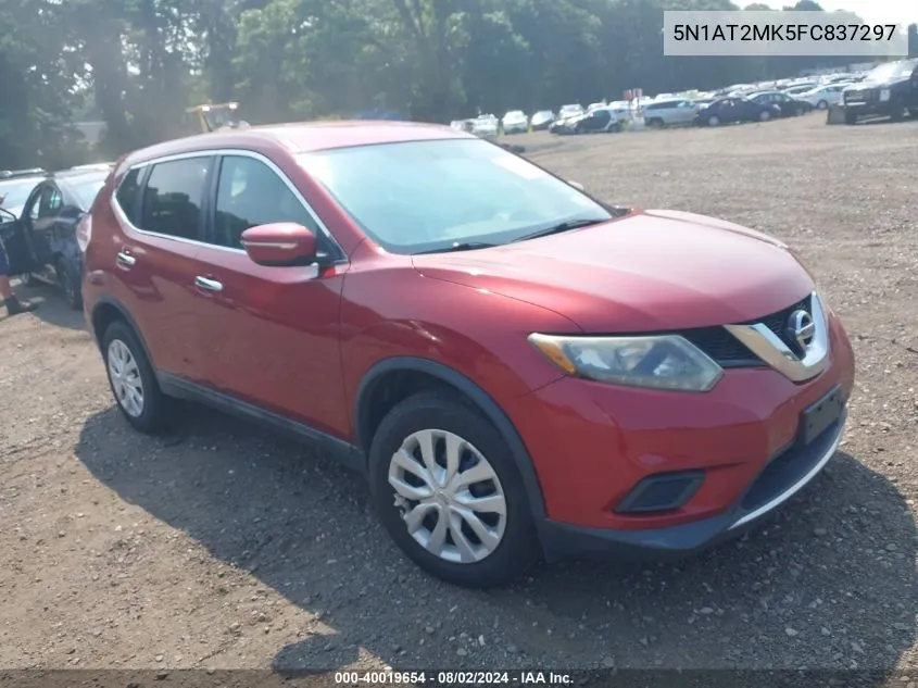 2015 Nissan Rogue S VIN: 5N1AT2MK5FC837297 Lot: 40019654