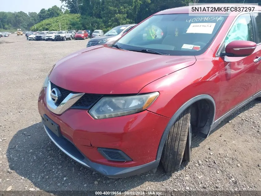 2015 Nissan Rogue S VIN: 5N1AT2MK5FC837297 Lot: 40019654