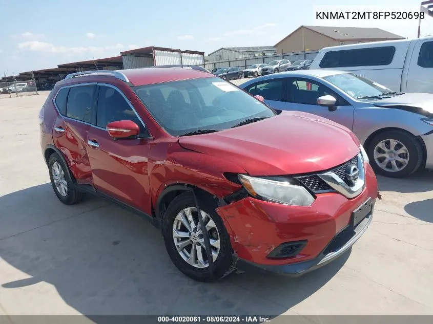 2015 Nissan Rogue Sv VIN: KNMAT2MT8FP520698 Lot: 40020061