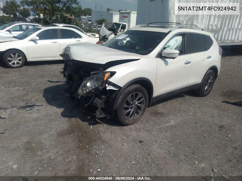 2015 Nissan Rogue Sl VIN: 5N1AT2MT4FC924942 Lot: 40024540