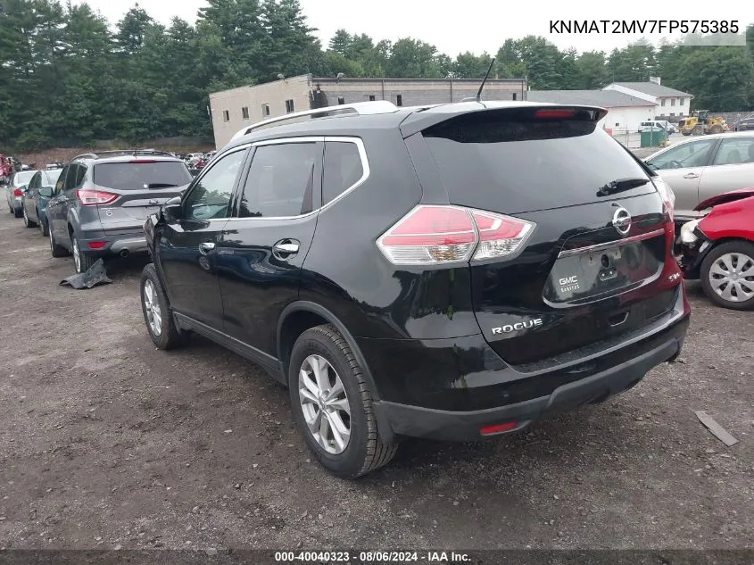 2015 Nissan Rogue Sv VIN: KNMAT2MV7FP575385 Lot: 40040323