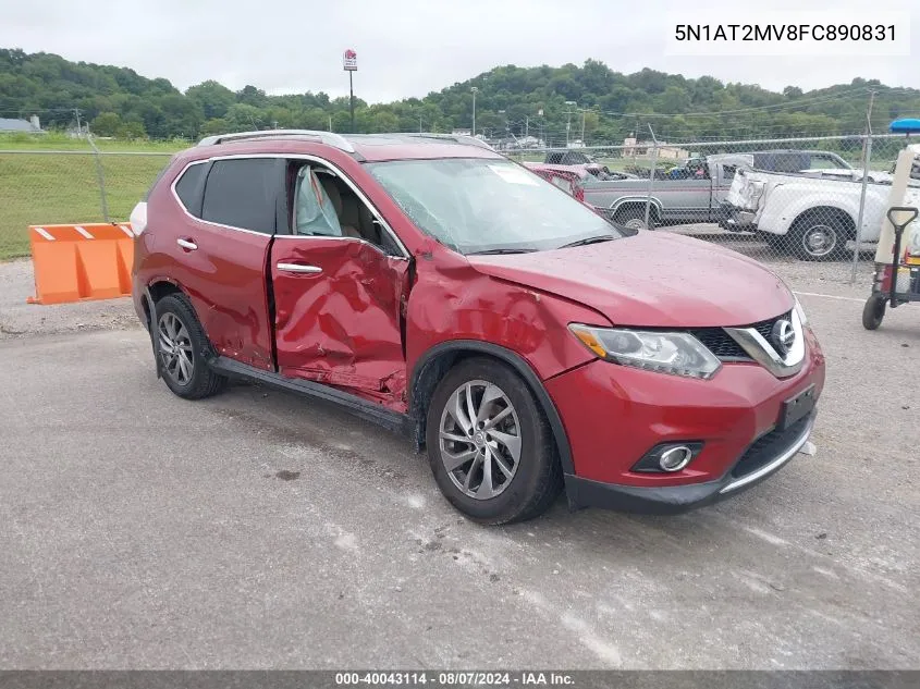 2015 Nissan Rogue Sl VIN: 5N1AT2MV8FC890831 Lot: 40043114