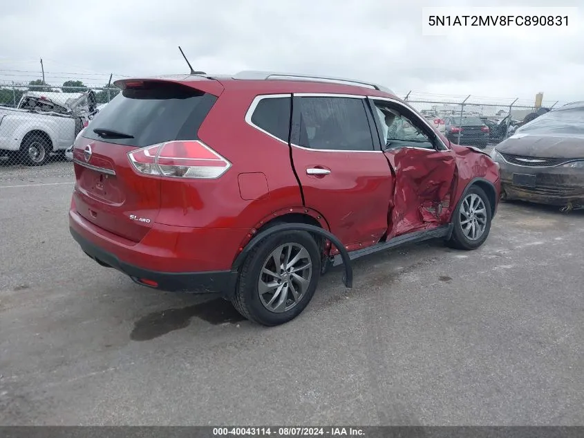 2015 Nissan Rogue Sl VIN: 5N1AT2MV8FC890831 Lot: 40043114