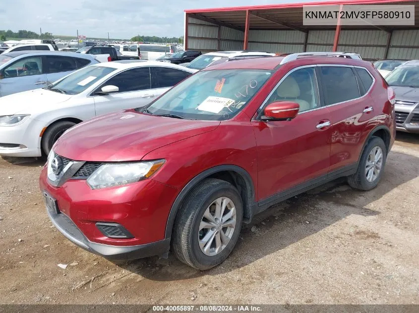 2015 Nissan Rogue S/Sl/Sv VIN: KNMAT2MV3FP580910 Lot: 40055897