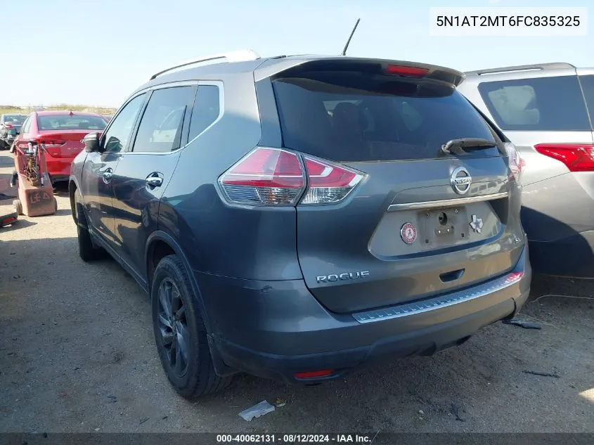 2015 Nissan Rogue Sl VIN: 5N1AT2MT6FC835325 Lot: 40062131