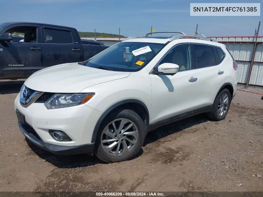 2015 Nissan Rogue Sl VIN: 5N1AT2MT4FC761385 Lot: 40066209