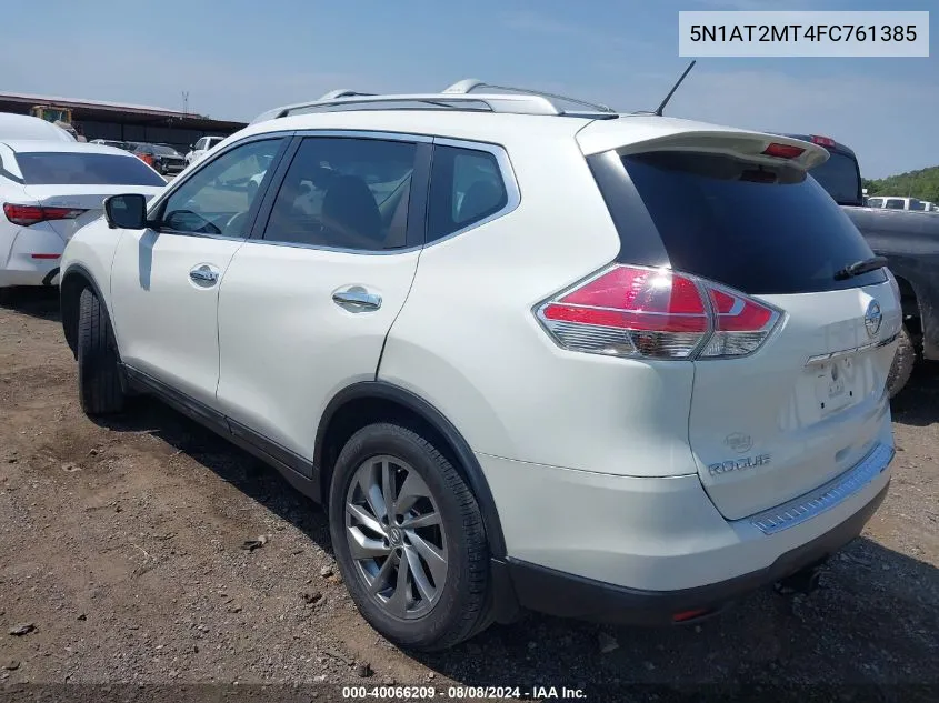 2015 Nissan Rogue Sl VIN: 5N1AT2MT4FC761385 Lot: 40066209