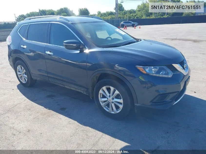 2015 Nissan Rogue Sv VIN: 5N1AT2MV4FC761551 Lot: 40083023