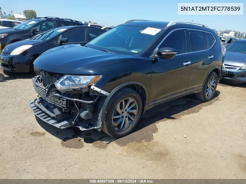 2015 Nissan Rogue Sl VIN: 5N1AT2MT2FC778539 Lot: 40087309